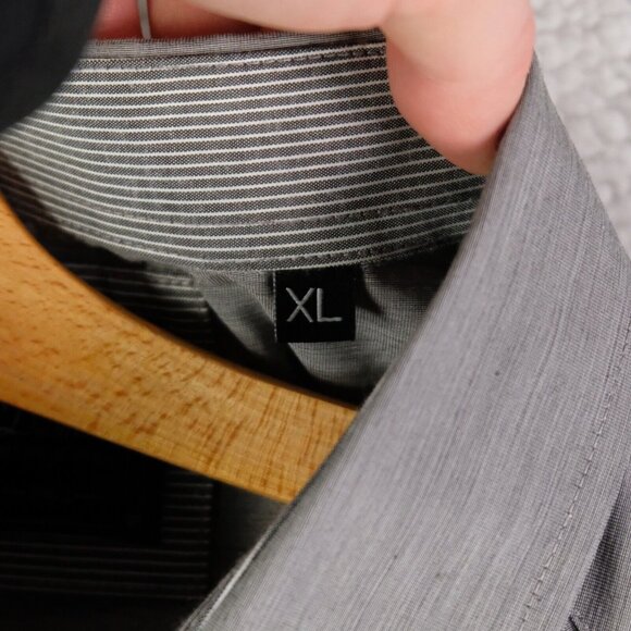 7 Diamonds Shirt Mens Extra Large Gray Button Up Casual Pockets Long Sleeve - Picture 8 of 12